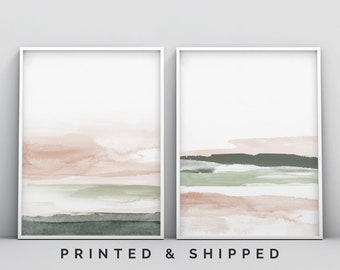 Blush Pink and Grey Abstract Art, Pink Grey Wall Art, Watercolor Poster Art, Watercolor Wall Art, Blush Prints, Bedroom Art, Abstract Art