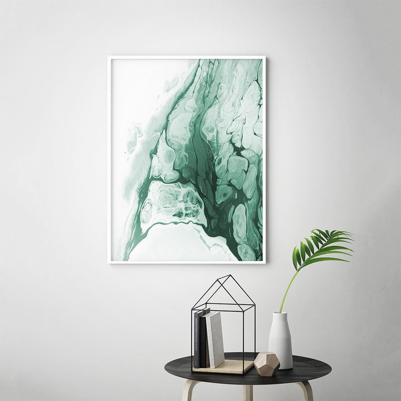 Abstract Green Art Forest Green Wall Art Green Painting Wall Etsy