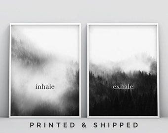 Black and White Photography Wall Art Poster Print, Set of 3 Piece Fog ...