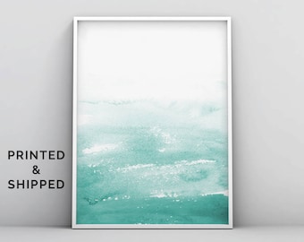 Watercolor Print, Abstract Art, Teal Abstract Watercolor, Abstract Painting, Wall Art, Art Print, Ocean Inspired, Home Decor, Mint Green Art