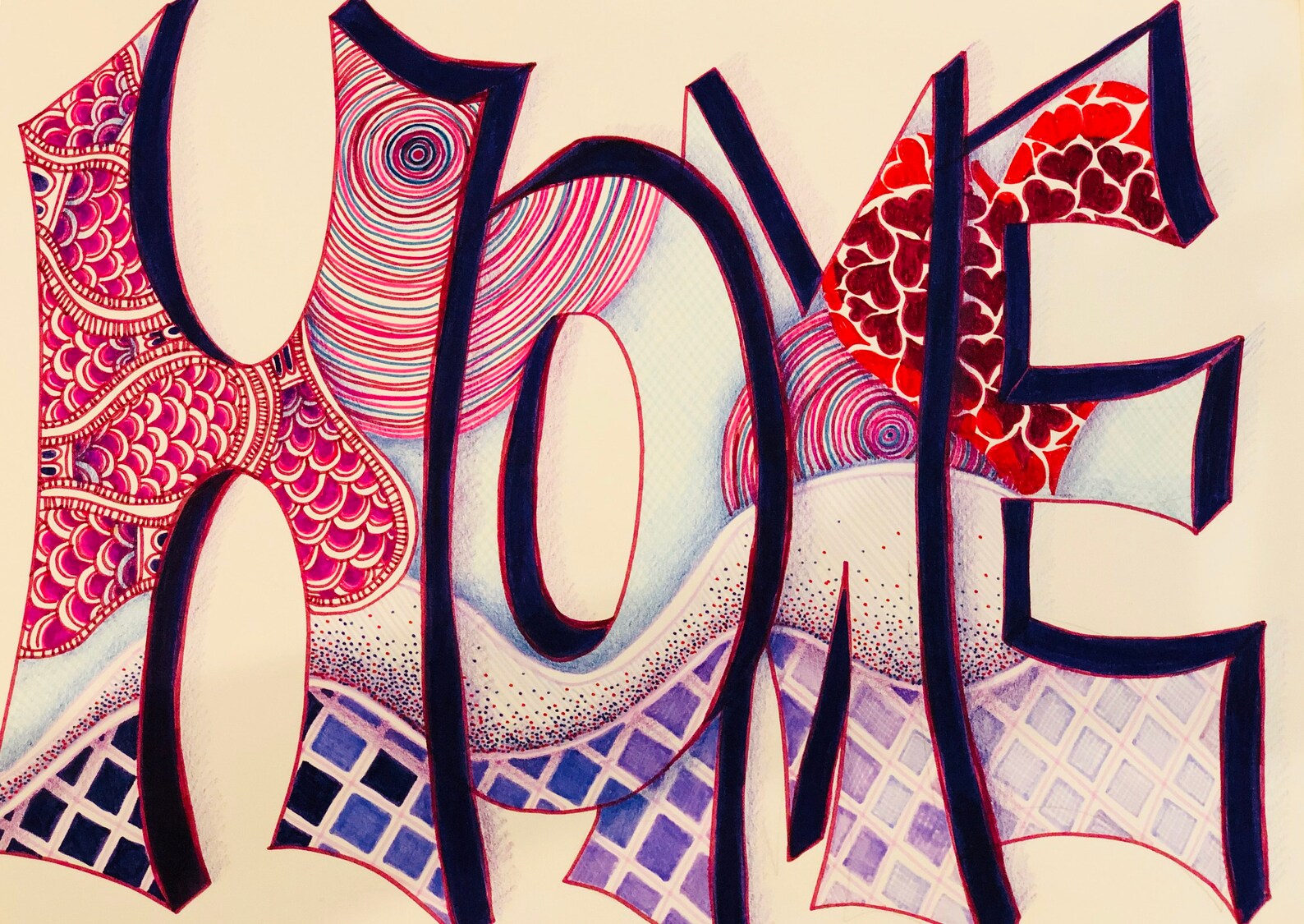 Name or Word Art. Personalized / custom art work hand drawn to Etsy