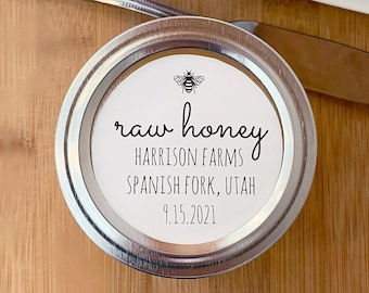 Personalized Honey Sticker Labels • Customization • Mason Jar Gift • 2 inch Round • Neighbor Gift •  Shower Favor Present • 20