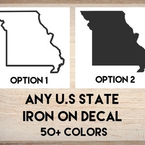 United States Outline and Solid - HTV Vinyl Heat Transfer Decal - Any Apparel Transfer - Variety of Colors and Glitter - US