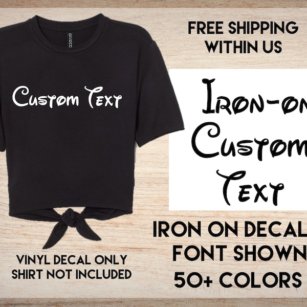 Disney font Iron on Name\Word\Letters - Custom/Personalized - Vinyl Heat Transfer Decal - Variety Colors Glitter