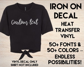 Custom/personalized Iron on NAME or WORD - Vinyl Decal - Heat Transfer Letters - Glitter