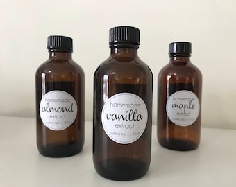 Round Extract Labels - Vanilla, Maple, Almond and more - 1.5 or 2 in round. stickers