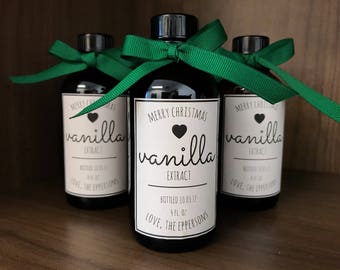 Personalized Vanilla (or other) Extract Sticker Labels - Custom - Almond, Mint, Lemon, etc.