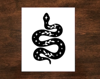 Snake Iron on Heat Transfer Decal - Reptile Design - Variety Colors and Sizes - Heat transfer Vinyl