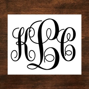 May include: A black and white monogram with the letters KLC in a decorative script font.
