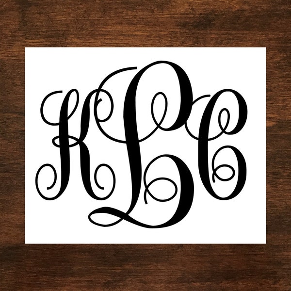 Custom Cursive Iron on Monogram - Vinyl Transfer Decal - Any Apparel Transfer - Variety of Colors and Glitter