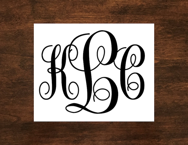 Custom Cursive Iron on Monogram Vinyl Transfer Decal Any Etsy