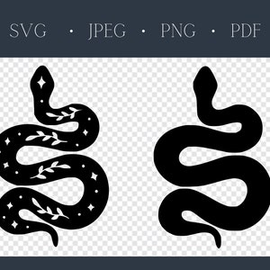 Cobra - svg - png - jpeg - pdf - Clip art de répteis - Arquivos de corte de silhueta Cricut