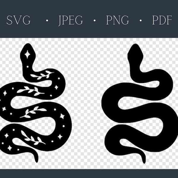 Snake -  svg - png - jpeg - pdf - Reptile clip art - Cricut Silhouette Cut files