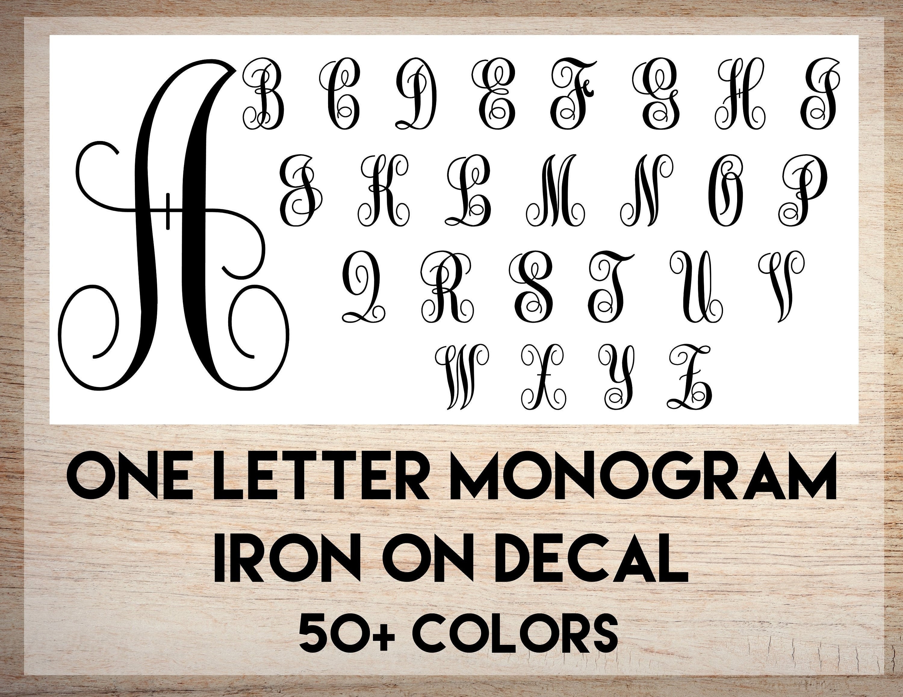 Single Initial Letters Iron On, Custom Initials Heat Transfer