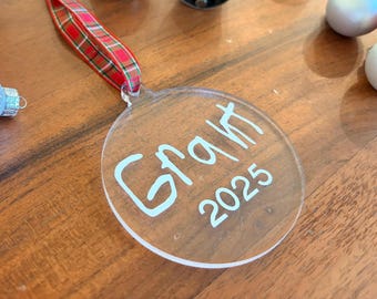 Custom Handwriting Acrylic Ornament – Child’s Keepsake – Personalized Christmas Gift