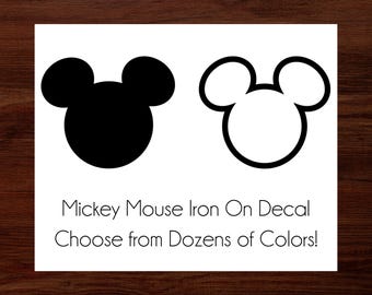 Mickey Mouse Disney Iron on - Vinyl Transfer Decal - Any Apparel Transfer - Variety of Colors and Glitter - DisneyWorld DisneyLand