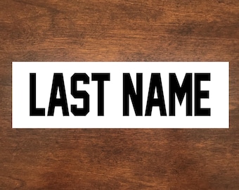 Custom Last Name - Word on a Jersey or T Shirt - Iron on Vinyl Heat Transfer Decal - Solid - Tshirt Transfer - NFL - NBA - Little League