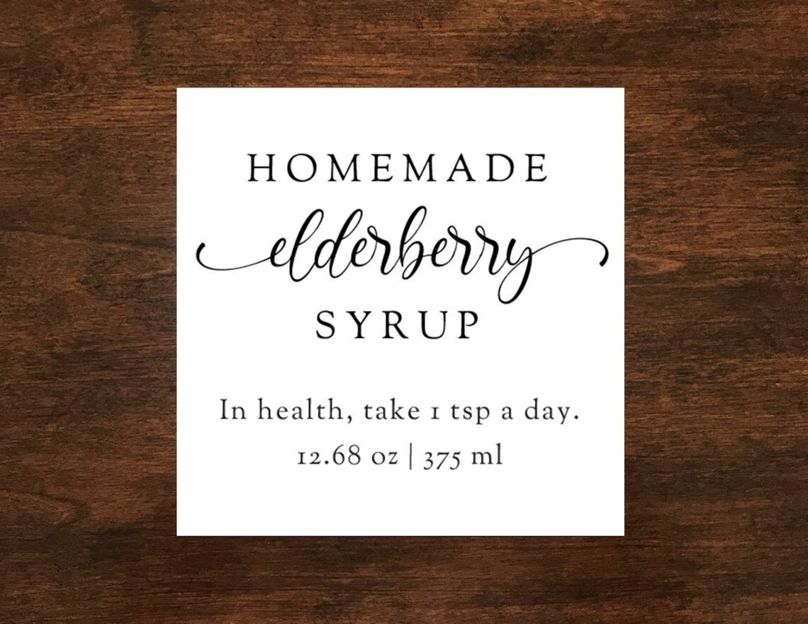 Elderberry Syrup Labels Script Custom and Personalizable - Etsy