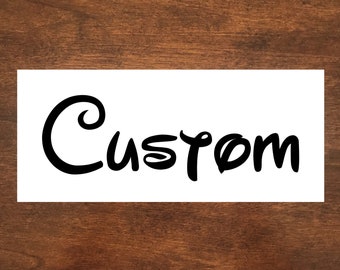 Custom Disney font Iron on NAME or WORD - Vinyl Heat Transfer Decal - Personalized Tshirt - Variety Colors - Glitter