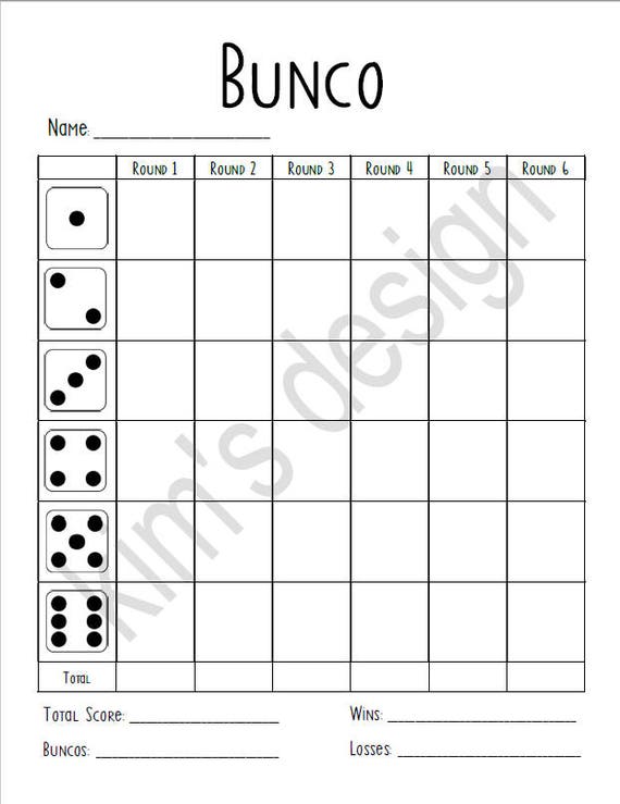 Bunco Score Sheets Free Printable Customize And Print