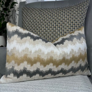 John Lewis & Partners NOMAD Fabric Steel Grey Beige Cushion Pillow Cover Designer Fabric High Quality Handmade Double Sided Made in UK