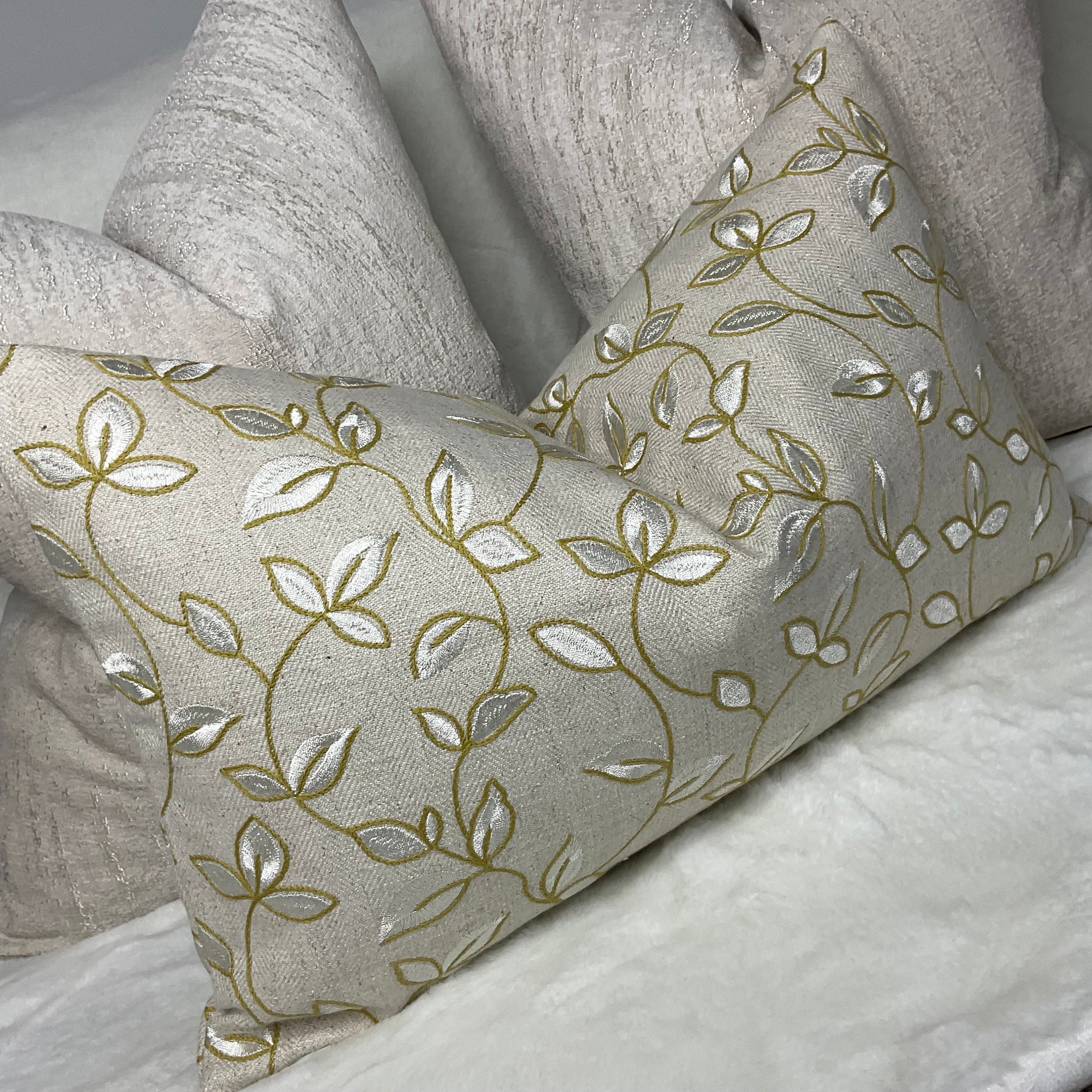 Luxury Wheat & Gold Metallic Luxor Cushion Cover New Home Sofa and Bed  Cushion Cover Luxury Designer Handmade 