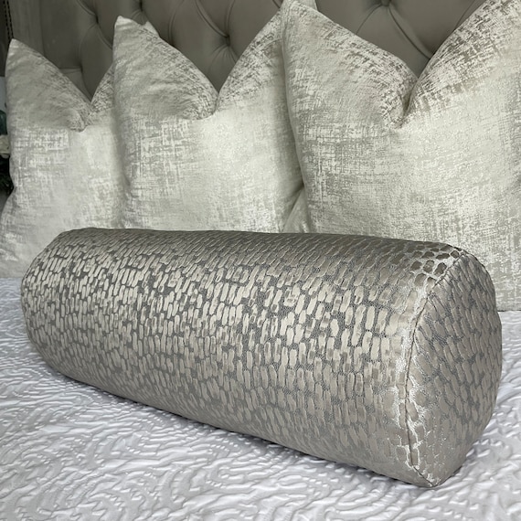 Buy Luxury Cushion Modern Cushion 100 Duck Feather Bolster 16 X 6 Prestigious Textiles Fabric Antelope Dove cylinder Bolster Grey Silver Online in India Etsy