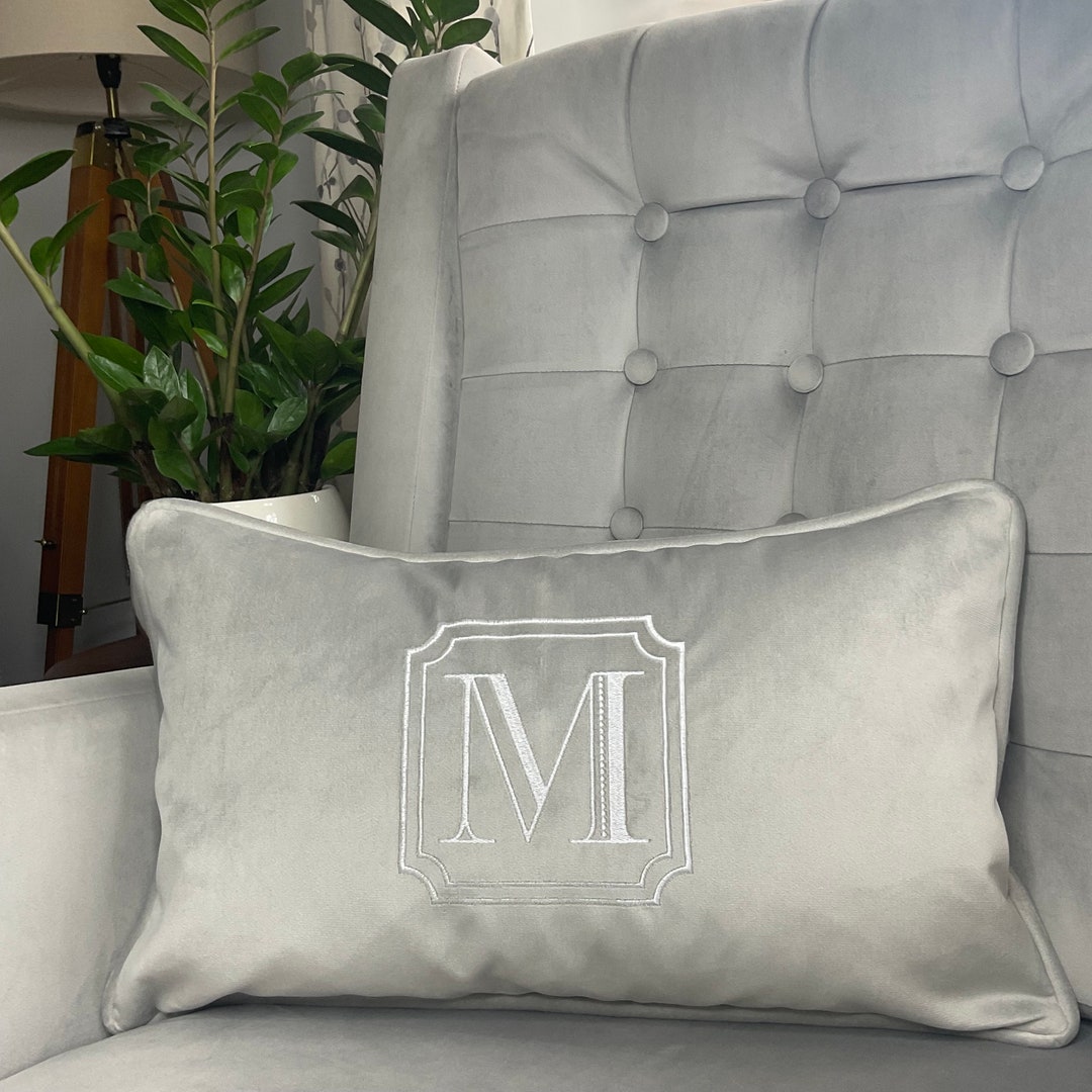 Monogram Cushion, Personalised Initials Cushion Pillow , Embroidered
