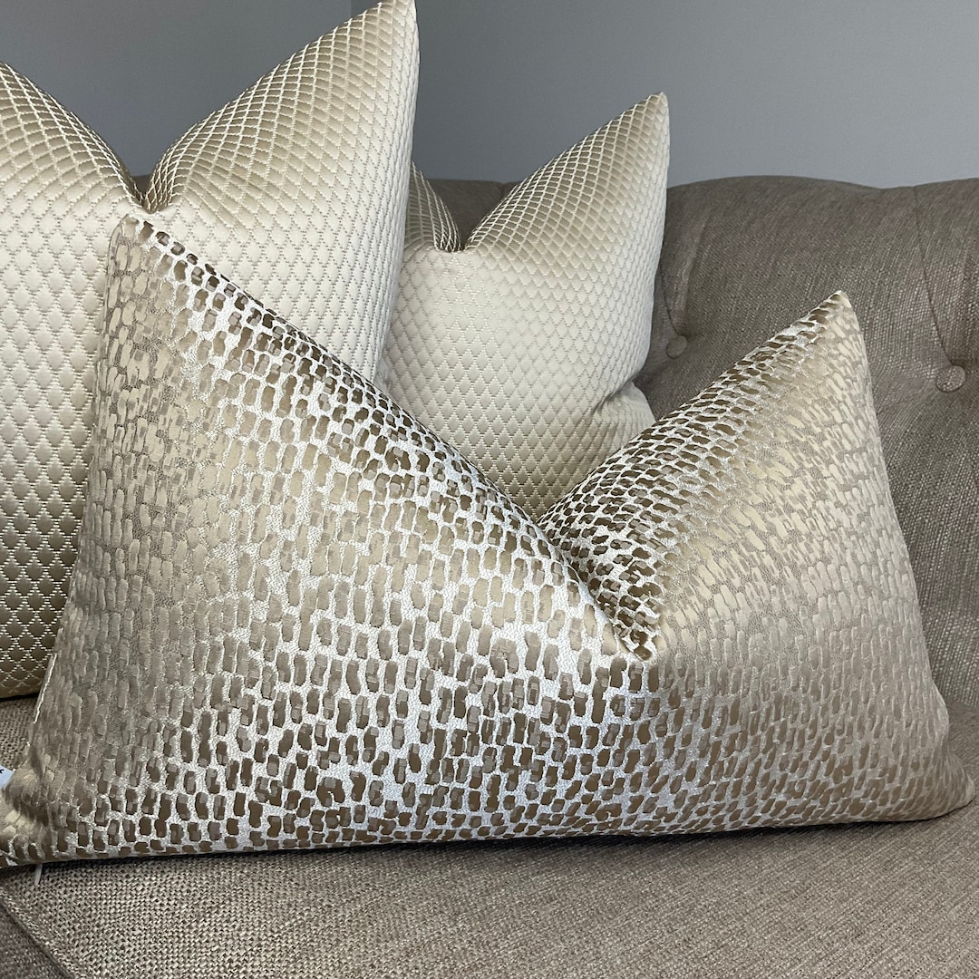 Luxury Pillow Cover, Rectangle Cushion Pillow Cover, Champagne Gold ...