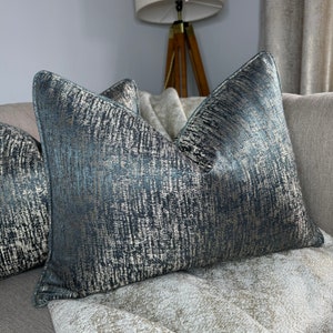 Teal - Gold Pillow Cover, Self Piped Cushion Cover, Luxury pillow Cover, Home Decor, Bespoke Cushion Cover Designer PEPIN River Ashley Wilde