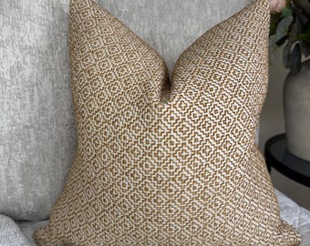 Sanderson Linden Ochre Cushion Cover • Geometric Pillow Case • Double Sided • Handmade UK • Limited Stock