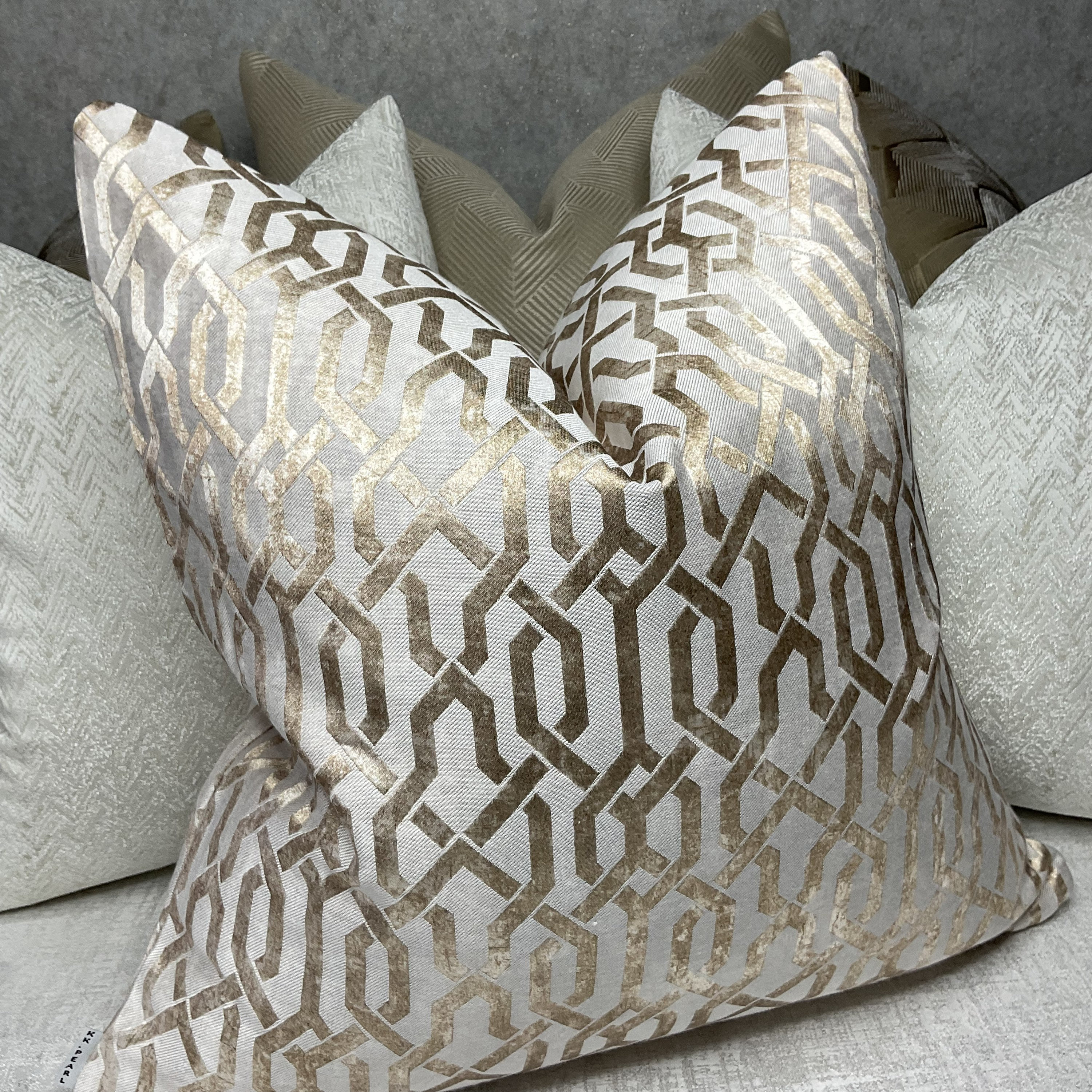 Classic White Modern Gold Monogram Pillow Case