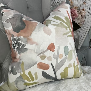 Watercolour Cushion Cover, Orange Cushion Cover, John Lewis & Partners Fabric, Mirren. High Quality Handmade Pillow Cover, Double Sided