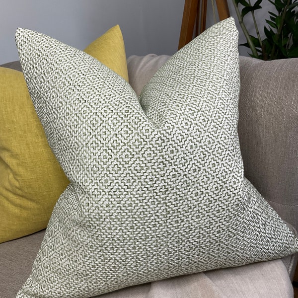 Sanderson Linden - CELADON Green Cushion Cover, Decorative Pillow - Geometric Design, Sofa Chair Pillow Throw Cover - Double Sided