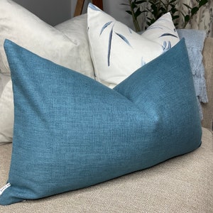 Beautiful Deep Blue Cushion Cover, John Lewis & Partners Fabric - Cotton Blend Cushion Pillow Cover 12&quot; x 20&quot;  Double Sided BLUE Made In UK