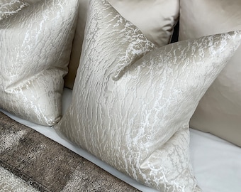 IVORY Cushion cover, luxury throw pillow cover - double sided - Prestigious Textiles Fabric - HAMLET Coin - Natural Ivory Home Decor Bedding
