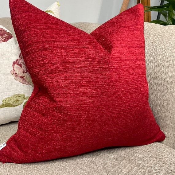 Plain red top cushion covers