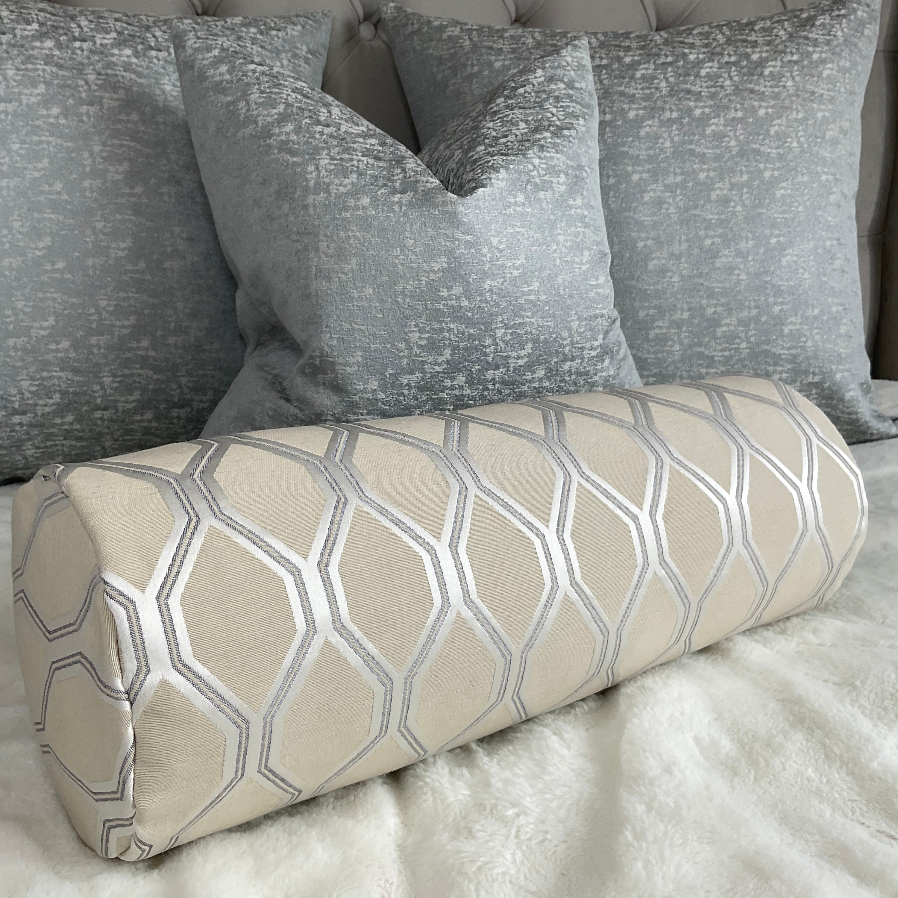 Luxury Bolster Cushion 16 X 6 Feather Cushion Included Made in