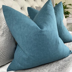 Blue cushion cover, cotton blend pillow cover, modern cushion cover, scatter blue pillow cover for sofa or bed, John Lewis Fabric