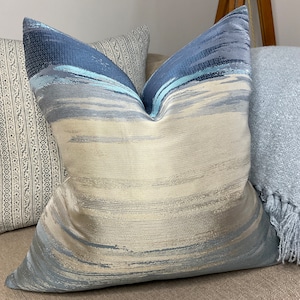 Decorative Cushion Cover, Pillow Cover Designer Harlequin Sky Blue - Waterfall Design Cushion Cover 20&quot; x 20&quot;  , Made In UK Double Sided