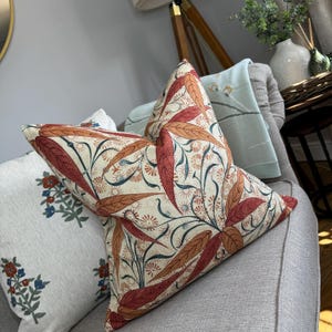 Orange Cushion Cover, William Morris Fabric, Bamboo Vintage Classic English Designer ,Throw Pillow, Pillow Cover  20&quot; - Double Sided!
