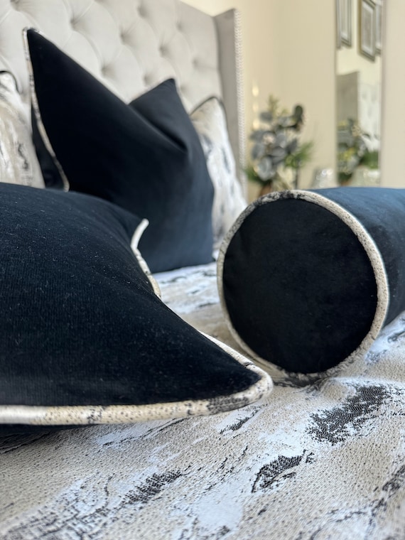 Black bed cushions deals