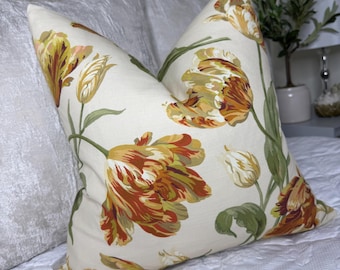 Country Style Decorative Pillow Cover with Flowers - Handmade Cushion Cover - Sanderson Fabric