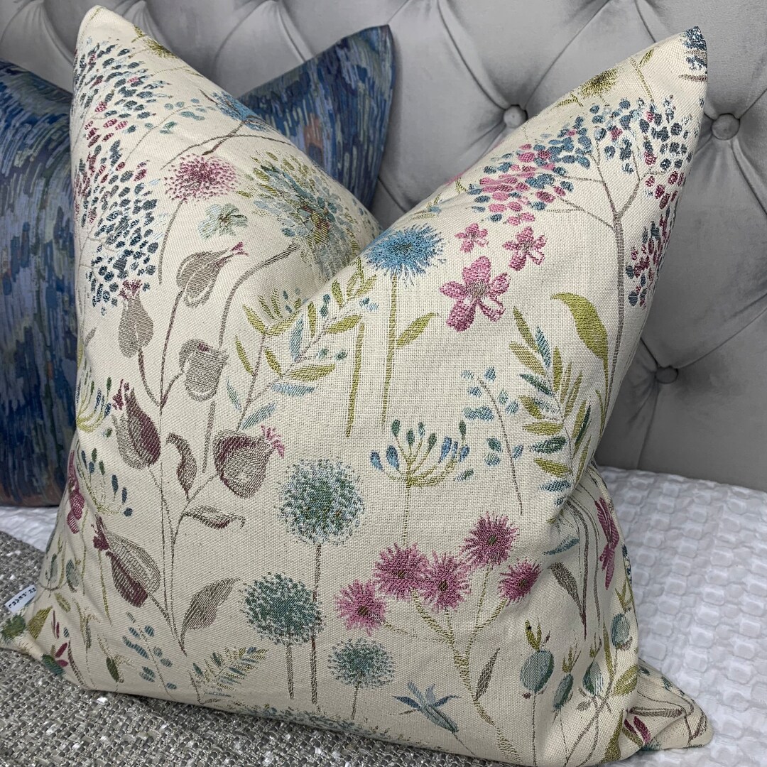 Decorative Meadow Cushion Cover, Pillow Cover, Throw Pillow Floral ...