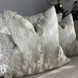 Luxury Cushion Cover Pillow Sham / Throw Pillow Designer BRANT Fabric Ashley Wilde Champagne Home Decor Stylish Plain Design Made to order