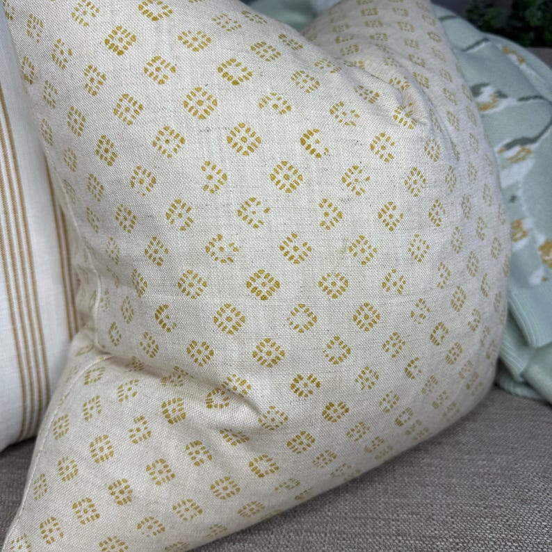 Ochre Cushion Cover, Cotton Linen Blend Pillow Cover Double Sided Natural Home Decor John Lewis