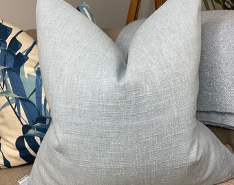 John Lewis & Partners Fabric - Cotton Blend Cushion Pillow Cover,  Double Sided Baby BLUE Handmade In UK