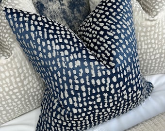 Elegant Navy - Gold Textured Scatter Cushion Cover | Luxury Designer Fabric for Sofa & Bed Decor ESTRADA Ink Ashley Wilde
