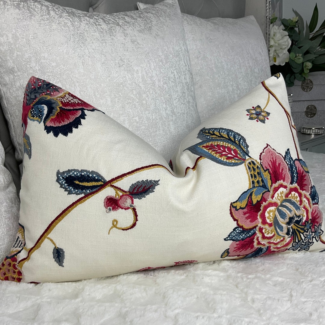 So Beautiful Cushion Cover Pillow Cover Embroidered Floral Etsy