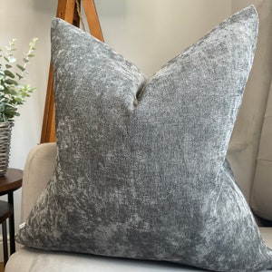 Rothko John Lewis & Partners Fabric,  Steel grey cushion cover for sofa, chenille furnishing  fabric , double sided cushion pillow cover